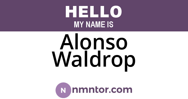 Alonso Waldrop
