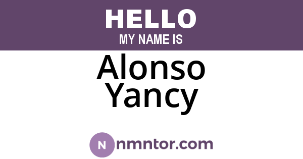 Alonso Yancy