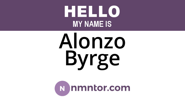 Alonzo Byrge