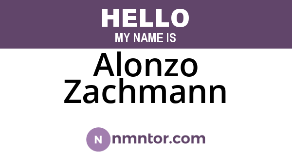 Alonzo Zachmann