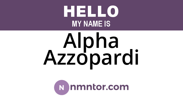 Alpha Azzopardi