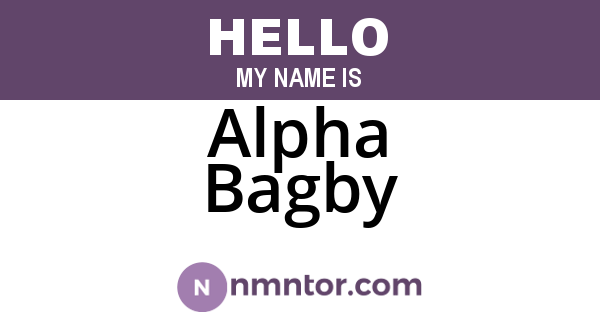 Alpha Bagby