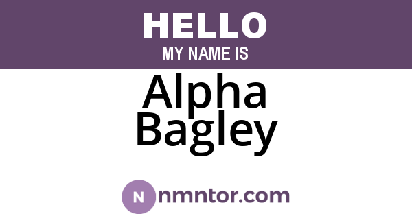 Alpha Bagley