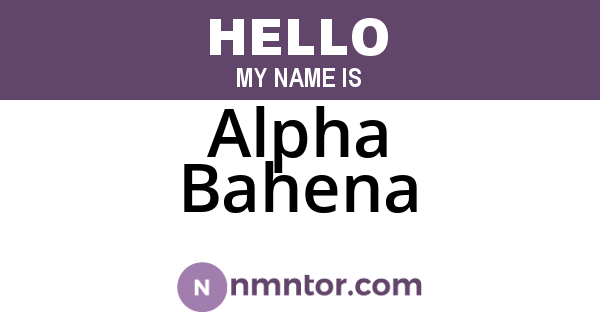 Alpha Bahena