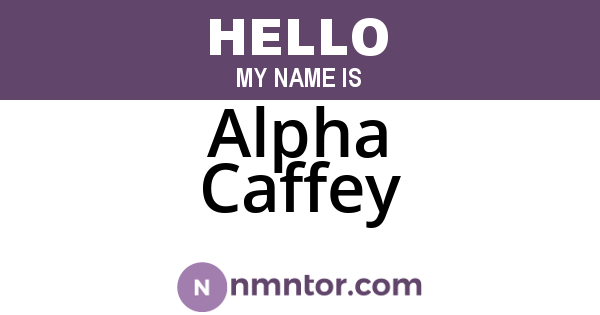 Alpha Caffey