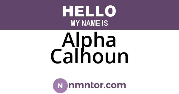 Alpha Calhoun