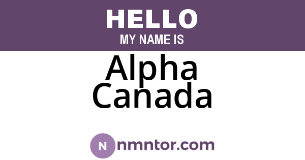 Alpha Canada