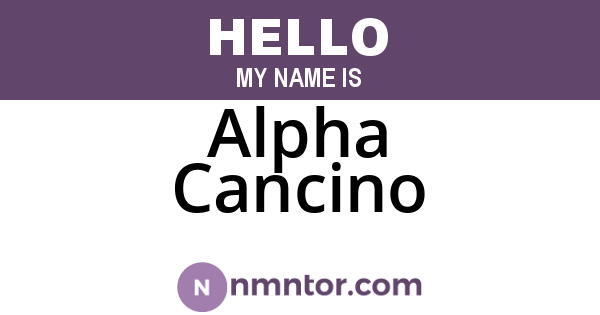 Alpha Cancino