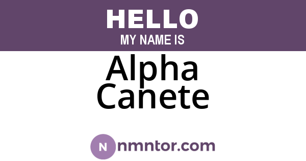Alpha Canete