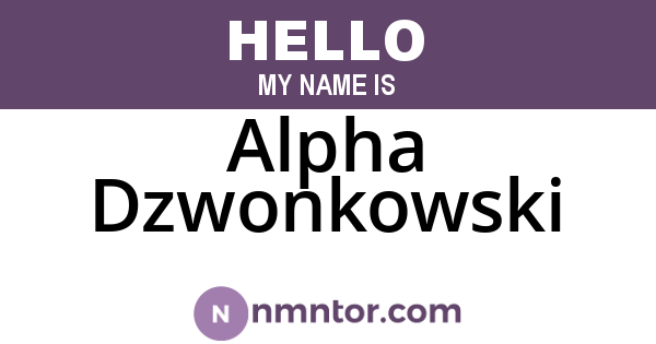 Alpha Dzwonkowski