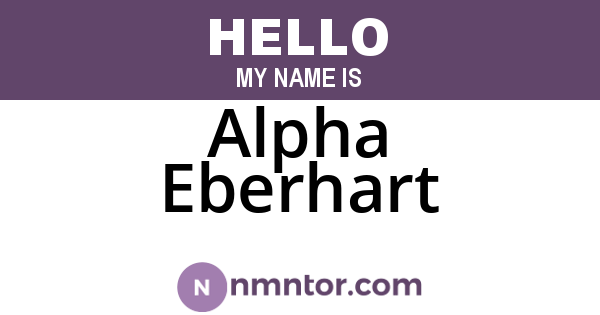 Alpha Eberhart