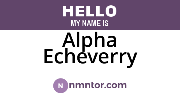 Alpha Echeverry