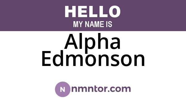 Alpha Edmonson