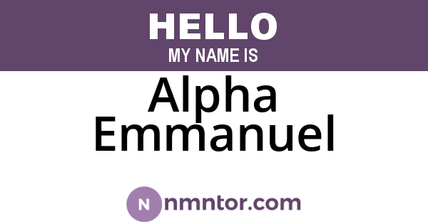 Alpha Emmanuel