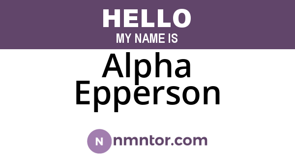 Alpha Epperson