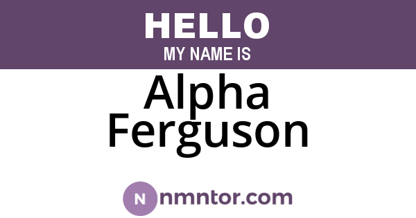 Alpha Ferguson