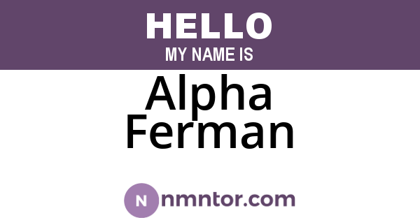 Alpha Ferman
