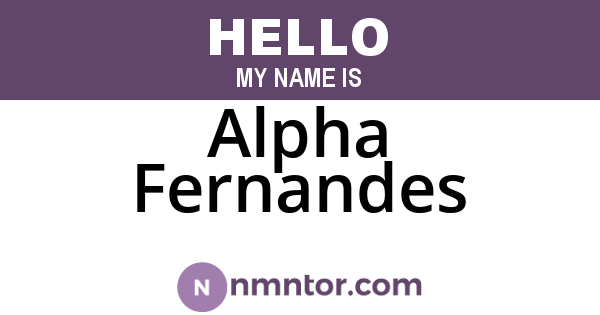 Alpha Fernandes