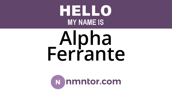Alpha Ferrante