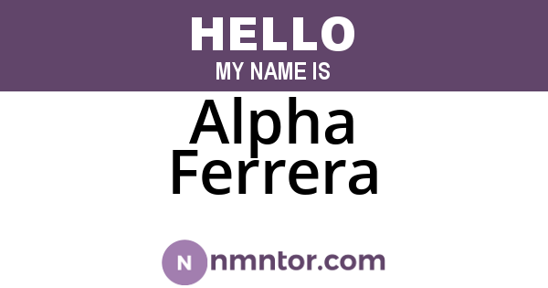 Alpha Ferrera