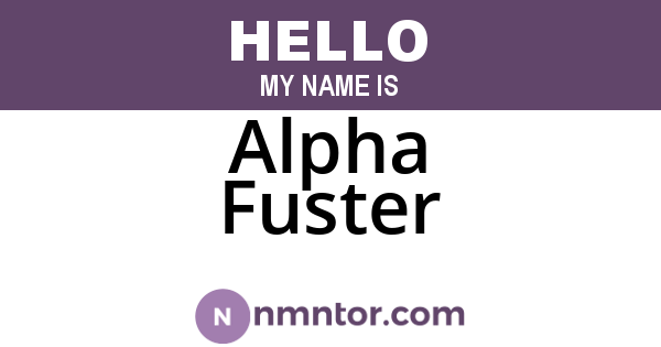 Alpha Fuster