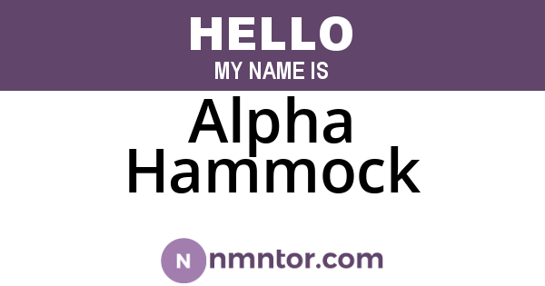 Alpha Hammock