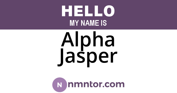 Alpha Jasper