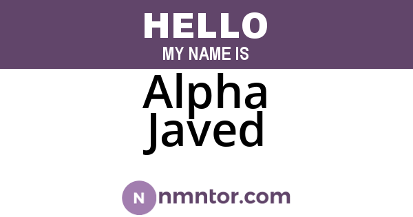 Alpha Javed