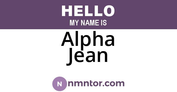 Alpha Jean