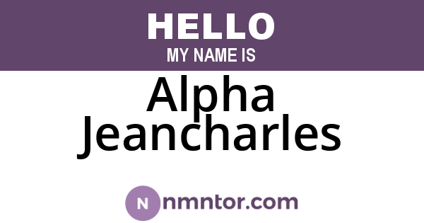 Alpha Jeancharles