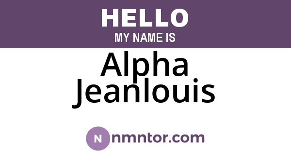 Alpha Jeanlouis