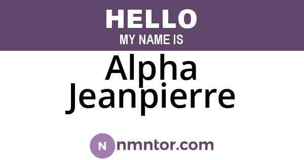Alpha Jeanpierre