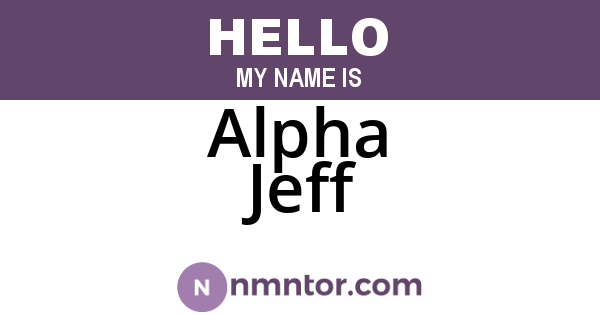 Alpha Jeff