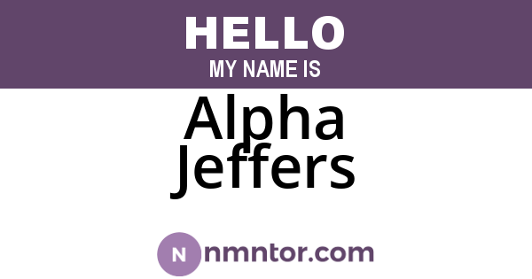 Alpha Jeffers