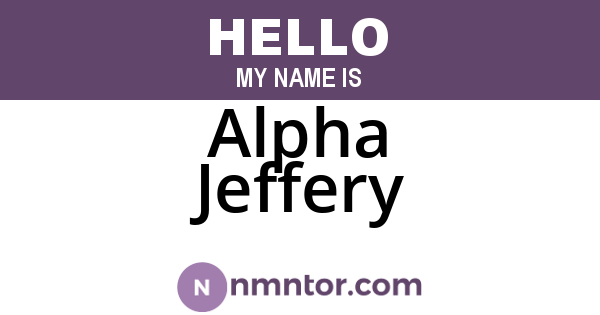 Alpha Jeffery
