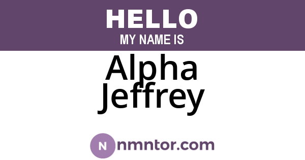 Alpha Jeffrey