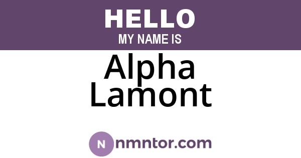 Alpha Lamont
