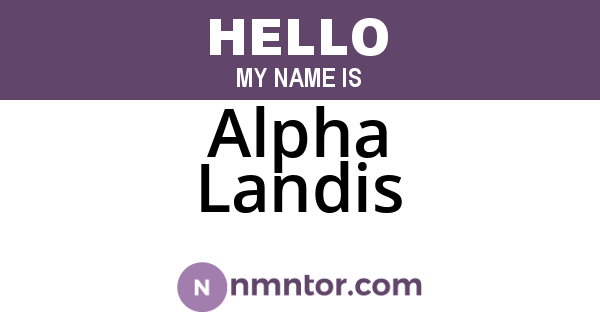 Alpha Landis