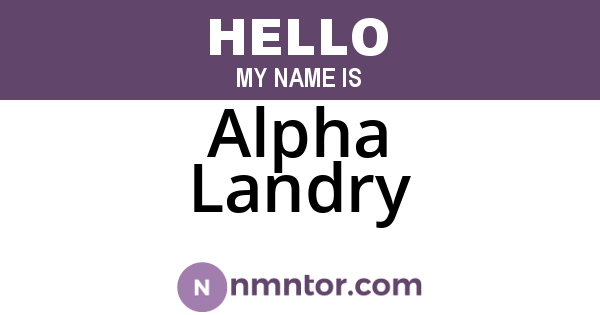 Alpha Landry
