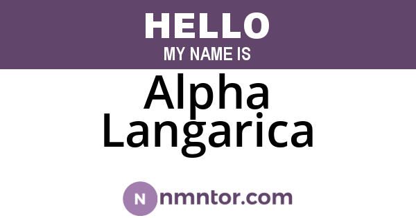 Alpha Langarica