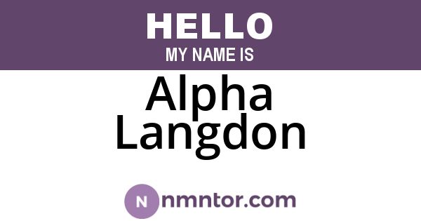 Alpha Langdon
