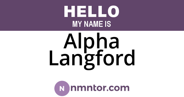 Alpha Langford