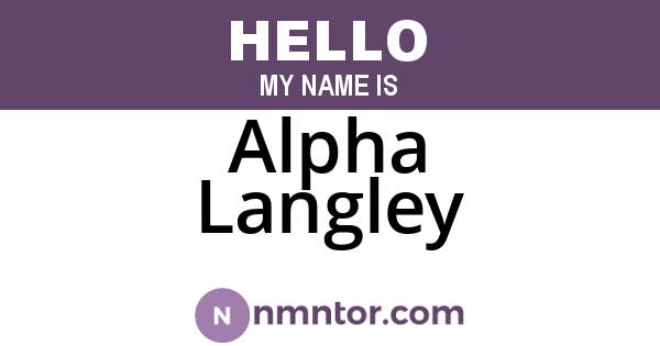 Alpha Langley