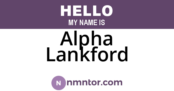 Alpha Lankford