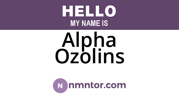 Alpha Ozolins