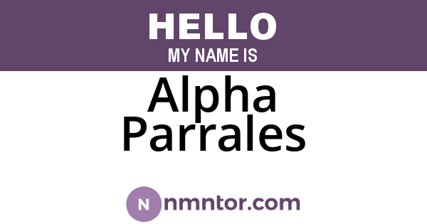 Alpha Parrales