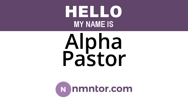 Alpha Pastor