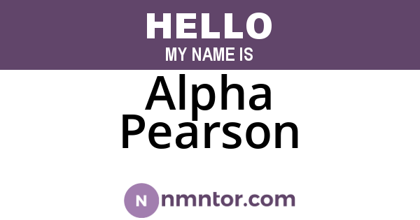 Alpha Pearson