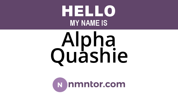 Alpha Quashie