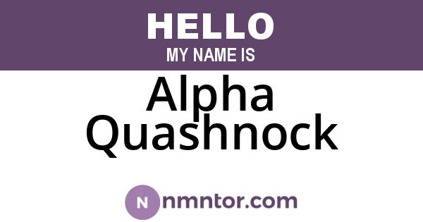 Alpha Quashnock